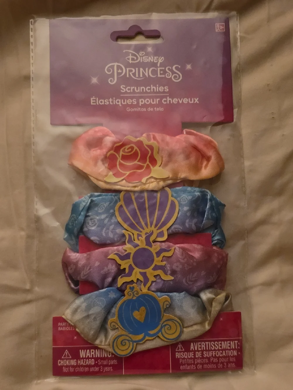 Disney Princess Pastel Scrunchie Set Of 4 New In Package